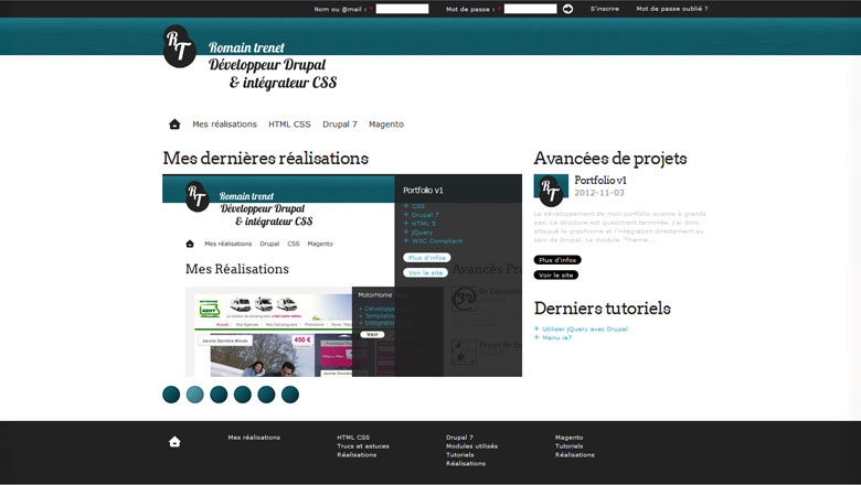 Portfolio Romain Trenet, Drupal 7