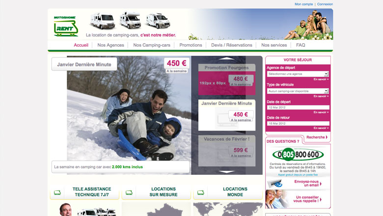 MotorHome Rent, un projet Magento